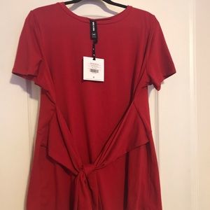 Agnes & Dora red side seam sash tee NWT XXL